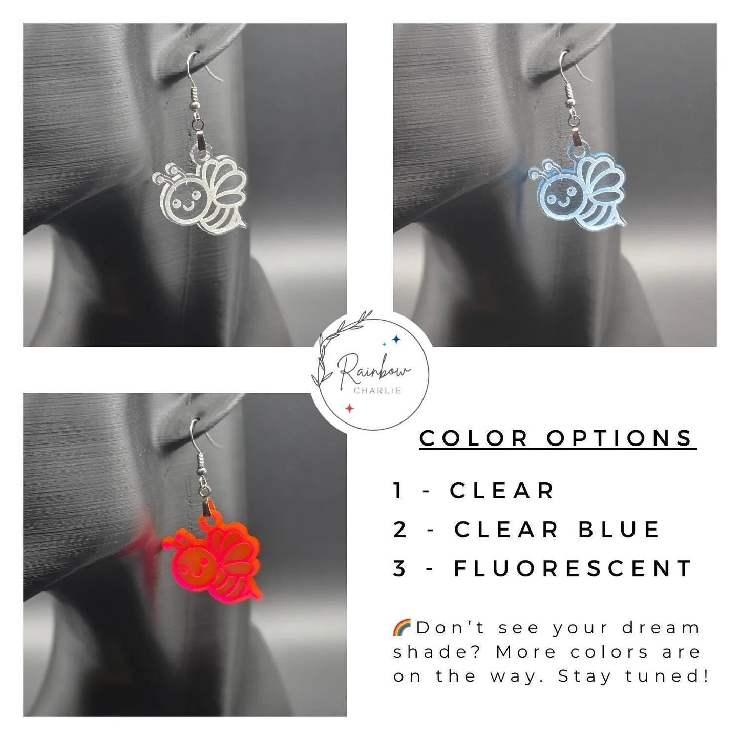 Bee Earrings: Whimsical Acrylic Insect Jewelry