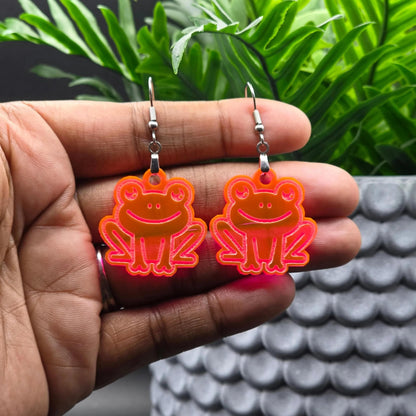 Frog Earrings: Acrylic Jewelry for Animal Lovers