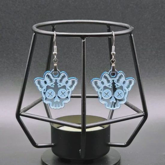 Skull Earrings: Spooky, Pastel Goth Acrylic Jewelry