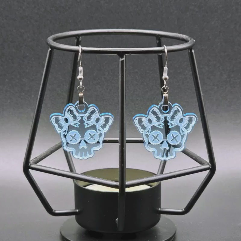 Skull Earrings: Spooky, Pastel Goth Acrylic Jewelry