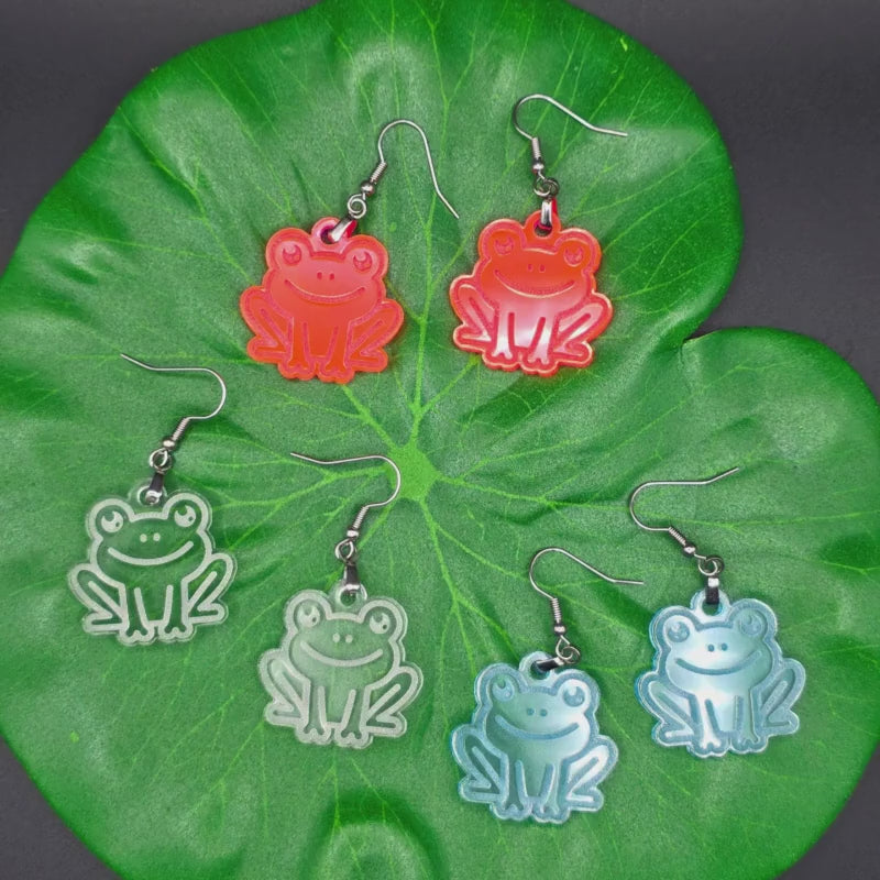 Frog Earrings: Acrylic Jewelry for Animal Lovers