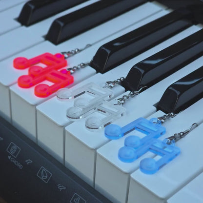 Music Note Earrings: Laser-Cut Acrylic, Nickel-Free - Musician Gift